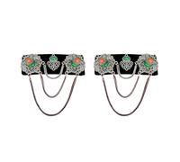Handmade Boho Hair Clip with Vintage Rhinestones and Mongolian Tassels - Elegant Hair Accessories for Women, Perfect for Daily Use, Parties, Weddings & Photography - Unique Charm for Bohemian Style