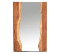Handmade Boho Rattan Wall Mirror Natural Wood 90cm Vintage Orient Unikat