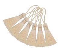 Handmade Bookmark Tassel DIY Craft: 20pcs Mini Silky Chinese Knot Pendant with Cord Loop for Jewelry Earrings, Garland, Graduation, Party, Keyring and Small Home Hanging Decoration (Beige)