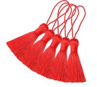 Handmade Bookmark Tassel DIY Craft: 20pcs Mini Silky Chinese Knot Pendant with Cord Loop for Jewelry Earrings, Garland, Graduation, Party, Keyring and Small Home Hanging Decoration (Red)