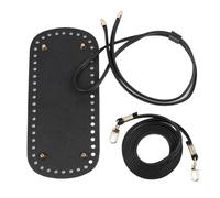 Handmade Bottom for Knitted Bags 3Pcs/Set Bag Bottom Shaper DIY Knitting Crochet PU Leather Handbag Purse Base with Strap String Bucket Accessories(Black)