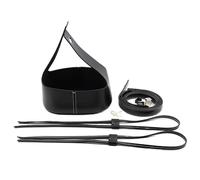 Handmade Bottom for Knitted Bags Handmade Leather Knitting Crochet Bag Bottom Base Shoulder Handle Hollow Drawstring Material for Ladies DIY Bucket Bags(Black)