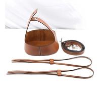 Handmade Bottom for Knitted Bags Handmade Leather Knitting Crochet Bag Bottom Base Shoulder Handle Hollow Drawstring Material for Ladies DIY Bucket Bags(Brown)