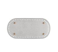 Handmade Bottom for Knitted Bags PU Leather Base Handmade Bag Bottom for Hook DIY Women Purse Handbag Knitting Crochet Bags Accessories Parts(Silver,18x5cm)