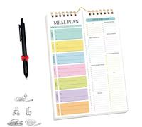 Handmade Bound Weekly Detachable Diet Plan Sheet, 52 Sheets Double Helix Tear - Off Meal Planner and Grocery List, Weekly Meal Planner Notebook (06,1Pcs)