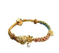 Handmade bracelets, Bracelets, Hand-Woven Peach Blossom Knot Hand Rope Buddha Cinnabar Beeswax Rope Natal Red Rope Female