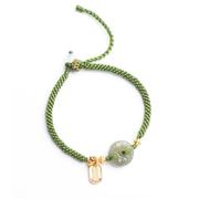 Handmade bracelets, Braided Bracelets, Hand-Woven Corn Knots and Hetian Jade Safety Buckle Bamboo Rope Female National Wind Animal Year Red Rope Bracelet