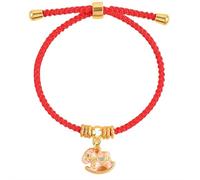 Handmade Braid 2026 New Year Lucky Horse Red String Bracelet Chinese Zodiac Animal Feng Shui Horse Charm Rope Adjustable Bracelet for Women Jewelry New Year Gift (Style E)