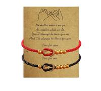 Handmade Braided Couples bracelet Matching bracelets for couples Love Knot Woven Bracelets Adjustable Rope Bracelets for Men and Women Red String Bracelet Protection Gift for Boyfriend Girlfriend, S
