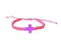 Handmade Braided Cross Bracelet for Women Men Red Black Turquoise Cross Charm Adjustable Hand Woven Rope Bracelets Religious Christian Jewelry, Adjustable, Synthetic-fiber, no gemstone