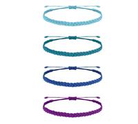 Handmade Braided Friendship Bracelet, 4 Pieces Rope Bracelets Women, Adjustable Colored Bracelets For Womens And Teen Girls, Lucky Charm Arm Jewellery, Hand Made Matching Bracelets For Couples