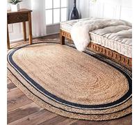 Handmade Braided Hand Crafted eco-Friendly Jute Floor Area Rug-Floor Carpet Rug-Floor Runner Rug-Center Table Carpet Rug-Bed Side Runner Rug, 2.3 x 4 Oval Feet (70 cm x 120 cm)