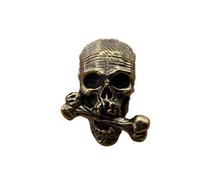 Handmade Brass Bone Biting Skull EDC Beads Pendant, Personalized Jewelry Making Supplies for DIY Enthusiasts, Ideal Paracord Beads Charm Accessories