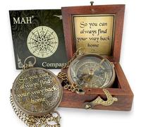 Handmade Brass Compass - “So You Can Always Find Your Way Back Home” or “Back to Me” Quote Gift for Son, Daughter, or Partner - Romantic Gift or Family Keepsake for Graduation, Travel, Farewell Gift