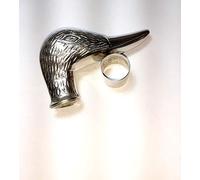 Handmade Brass Duck Head Handle Vintage Golden Wooden Walking Cane Shaft Stick