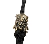 Handmade Brass Fang Iron Blood Warrior Head Beads Pendant, Personalized Jewelry Making Supplies for DIY Enthusiasts, Ideal Paracord Beads Charm Accessories
