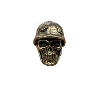Handmade Brass Helmet Skeleton Soldier Head Beads Pendant, Personalized Jewelry Making Supplies for DIY Enthusiasts, Ideal Paracord Beads Charm Accessories