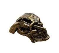 Handmade Brass Left Wheel Skull EDC Beads Pendant, Personalized Jewelry Making Supplies for DIY Enthusiasts, Ideal Paracord Beads Charm Accessories