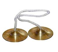 Handmade Brass Manjira Instrument Finger cymbal | Hand Cymbal Metal Clapper | Manjeera Percussion | Chimes Bell Metal for Bhajan and Kirtans (Golden, 4 Pair)
