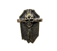 Handmade Brass Skull Cross EDC Beads Pendant, Personalized Jewelry Making Supplies for DIY Enthusiasts, Ideal Paracord Beads Charm Accessories