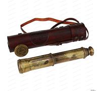 Handmade Brass Telescope East India Company 1818 Tracker Spyglass Scope Replica Antique 32 inch Large Vintage Souvenir with Hand-Stitched Leather Case