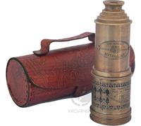 Handmade Brass Telescope Victorian London 1915 Tracker Spyglass Scope Replica Antique 18 inch Large Functional Vintage Souvenir with Hand-Stitched Leather (#1 Antique)