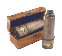 Handmade Brass Telescope Victorian London 1915 Tracker Spyglass Scope Replica Antique 18 inch Large Functional Vintage Souvenir with Hand-Stitched Leather (#3 Antique)