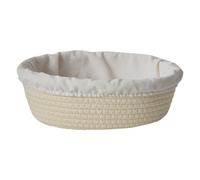 Handmade Bread Proofing Basket - Cotton Rope Dough Casserole Container Removable Fabric Insert | Artisan Sourdough Bread Storage Bowl, Multiple Sizes, Round and Oval Proofing Basket