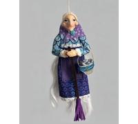 Handmade Broom Kitchen Witch Doll, Good Luck Blessing Hanging Charm Ornament, Unique Creative Wall Decor Figurine, Festive Lucky Gift Decoration for Home Kitchen Cooks and Culinary Lovers (White Hair)