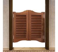 Handmade Brown Retro Double Swinging Cafe Doors, Custom Sa Bar Half Door for Hallway Counter, Two-Way Opening, Fits 70-140cm Width (W95xH90cm/37.4" x35.4)