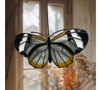 Handmade Butterfly Sun Catchers, Outdoor Garden Butterfly Stained Glass Window Hanging Butterflies Sun Catcher for Car, Sun Catchers Indoor Window, Butterfly Gifts for Women Christian Decor