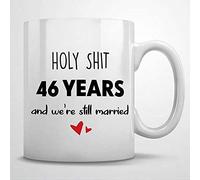 Handmade By Stukk 46th Anniversary Coffee MugCeramic Mug Cup for Office and HomeTea MilkBirthday for Her or Him11oz, Ceramic Coffee Mug, 11 oz
