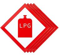 Handmade by Stukk 4x LPG Gas Bottle Warning Caution Lorry Van Truck Vinyl Self Adhesive Stickers