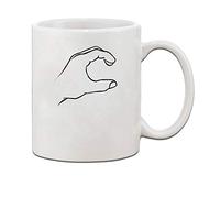 Handmade By Stukk C Sign Language Initial Monogram Personalized Letter C Mug Coffe Cup - Holiday Christmas Hanukkah Gift for Men Women, Ceramic Coffee Mug, 11 oz