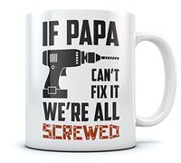 Handmade By Stukk Dad for Papa from Daughter Son Funny Coffee Mugs for Dads 15 Ounce White | Ceramic Coffee Mug | Father's Day Mug | Stylish Printed Design | Tea & Coffee Cup | 11oz
