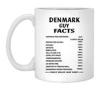 Handmade By Stukk Denmark Guy Facts Coffe Mug - Funny Birthday Gift for Brother, Son - Happy Birthday Coffee Mug for Men - Birthday, Ceramic Coffee Mug, 11 oz