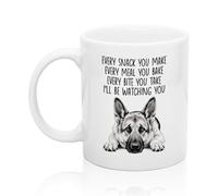 Handmade By Stukk Every Snack You Make I'll Be Watching You Funny German Shepherd | Ceramic Coffee Mug | Father's Day Mug | Stylish Printed Design | Tea & Coffee Cup | 11oz