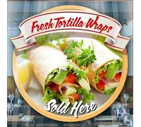 Handmade By Stukk Fresh Tortilla Wraps Takeaway Window Van Cafe Shop Restaurant Sticker Sign Decal