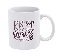 Handmade By Stukk Funny Coffee Mug Rise Up and Pray Mug Housewarming Gift Custom Mug Best Personalised Gift to Your Friend Lover Familym230698, Ceramic Coffee Mug, 11 oz