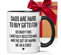 Handmade By Stukk Funny Dad from Daughter Son | Ceramic Coffee Mug | Father's Day Mug | Stylish Printed Design | Tea & Coffee Cup | 11oz | Black Two-Tone Design