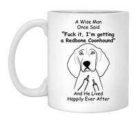 Handmade By Stukk Funny Redbone Coonhound A Wise Man Once Said Middle Finger, Ceramic Coffee Mug, 11 oz