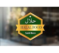 Handmade By Stukk Halal Food Sold Here Window Sticker Restaurant Van Display POS Window HalalFoodSticker