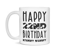 Handmade By Stukk Happy 22Nd Birthday Hunny Bunny Easter Coffee Mug, Ceramic Coffee Mug, 11 oz