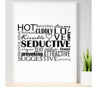 Handmade By Stukk Hot Inviting Steamy Cuddly Love Romantic Positive Words Poster Print Wall(A5 - (148 x 210mm) )