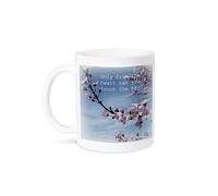 Handmade By Stukk Inspirational Zen Cherry Blossom Rumi Floral Wisdom Quotes Mug 11 | Ceramic Coffee Mug | Stylish Printed Design | Tea & Coffee Cup Gift for Men Women Friends and Family | 11oz