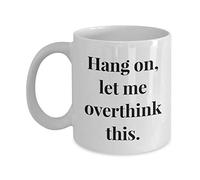 Handmade By Stukk Introvert Funny Coffee Mug Gift Hang On Let Me Overthink This, Ceramic Coffee Mug, 11 oz