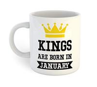 Handmade By Stukk Kings are Born in January, Ceramic Coffee Mug, 11 oz