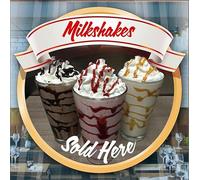 Handmade By Stukk Milkshakes Catering Window Cafe Shop Restaurant Sticker Sign POS Decal