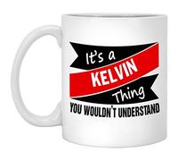 Handmade By Stukk Name Coffee Mug for Him, Her - It's a Kelvin Thing - Tea Coffee Mugs for Him, Her On Thanksgiving, Ceramic Coffee Mug, 11 oz