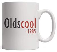 Handmade By Stukk Oldscool 1985 Cool Anniversary Mug - Old School 33rd Birthday for Thirty Three Year Born in Nineteen Eighty Five Celebrating Their Thirtieth, Ceramic Coffee Mug, 11 oz
